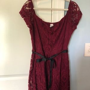 Red lace dress!